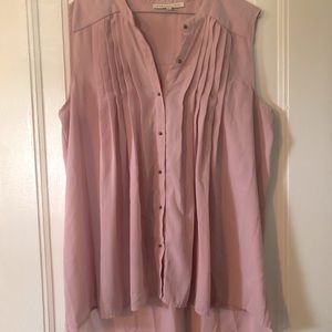 Pink button up flowy top